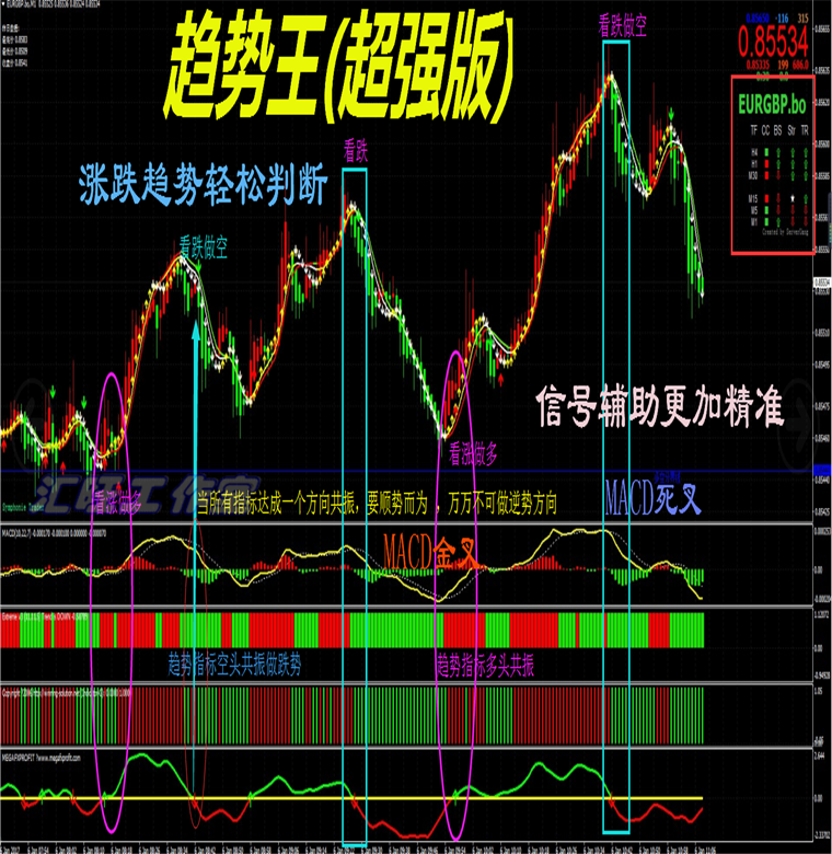 趋势王/外汇MT4黄金白银原油中长线二元/指/标EA交易分析...